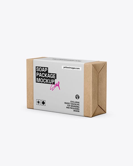 Kraft Paper Soap Bar Mockup – Half Side View - Mockups