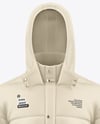 Men's Long Hooded Down Jacket Mockup - Front View