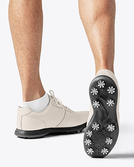 Man Wearing Golf Shirt and Shorts Mockup