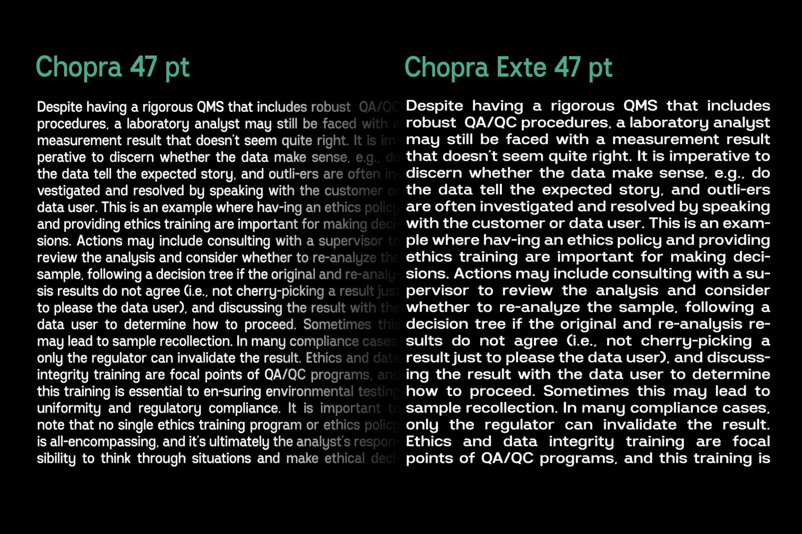 Chopra Typeface