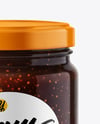 Clear Glass Jar with Fig Jam Mockup