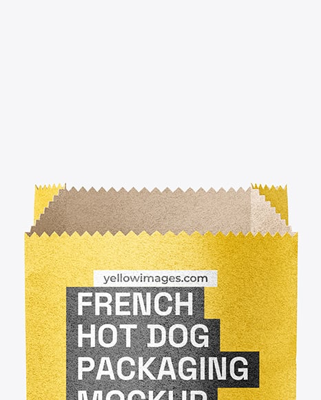 Kraft Paper Bag with Hot Dog Mockup