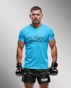 Male UFC Fighter Wearing Tight-Fit T-Shirt and Shorts Mockup