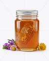 Glass Jar Wildflower Honey with Honeycomb