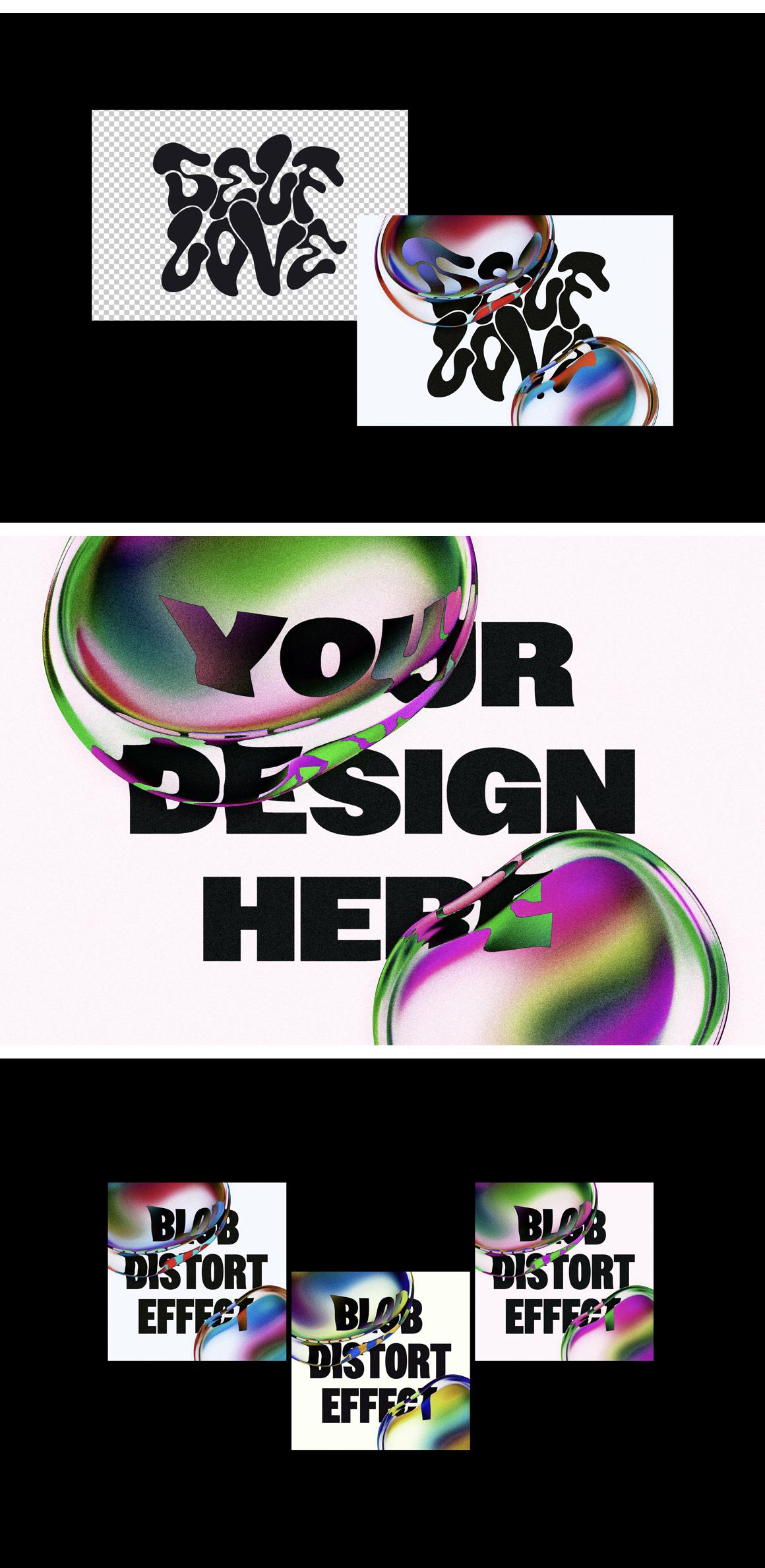 Color Blob Distort Text &amp; Logo Effect