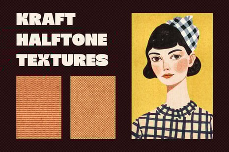 Kraft Halftone Paper Textures Collection - Textures