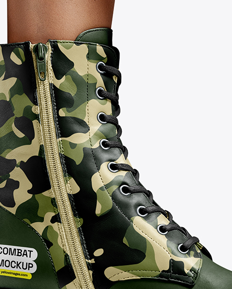 Combat Boots on Women's Legs Mockup