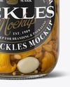 Glass Jar with Chanterelles Mushrooms Mockup
