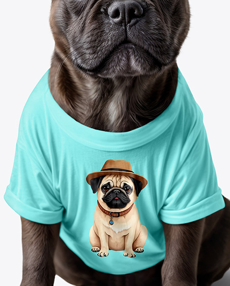 French Bulldog Wearing a T-Shirt Mockup