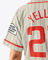 Baseball Player Wearing a Jersey and Cap Mockup