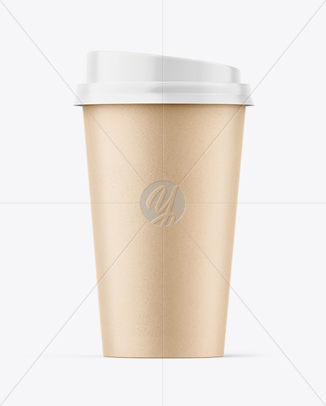 Kraft Paper Coffee Cup Mockup – Front View