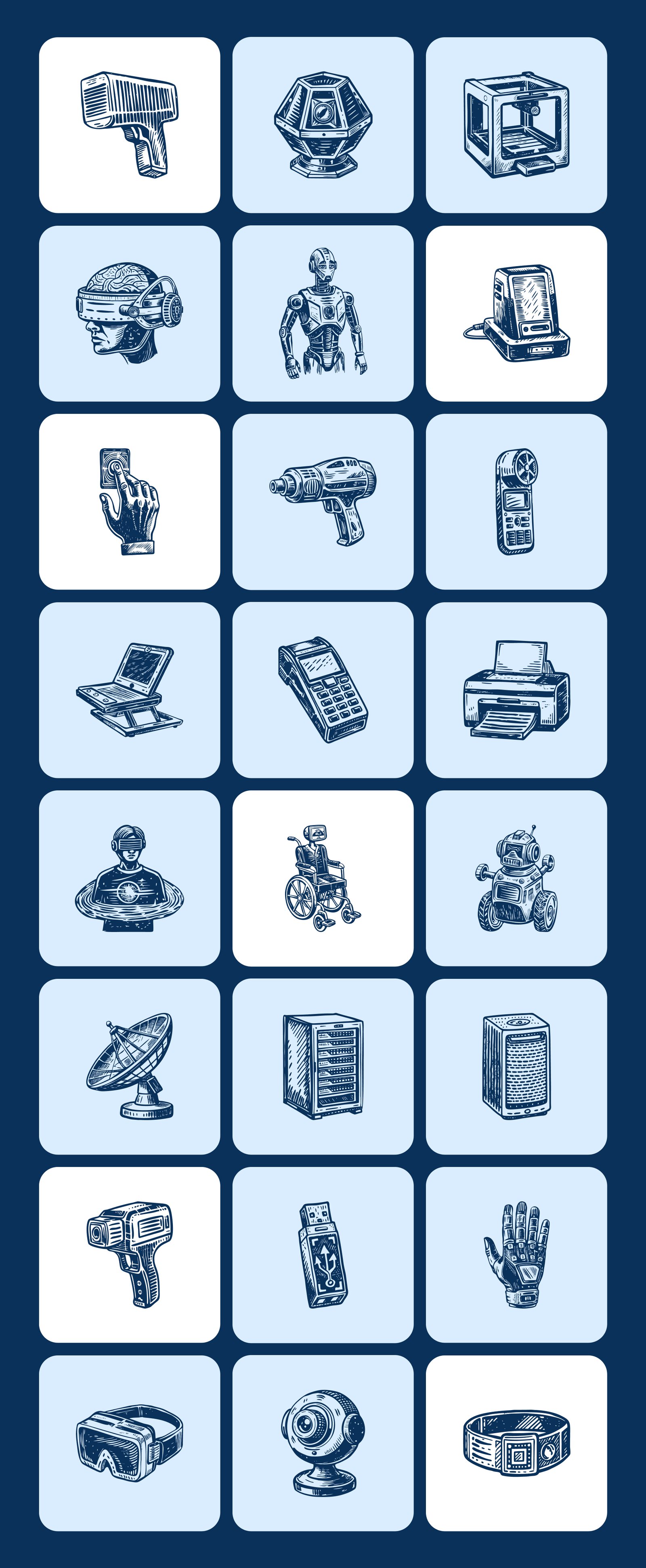 Vintage Technology Illustration Set