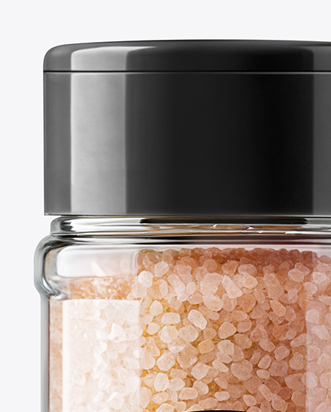 Plastic Jar with Pink Himalayan Salt Mockup