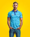 Man in a Polo Shirt and Jeans Mockup