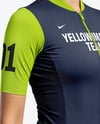 Woman Wearing Cycling Jersey and Bib Shorts Mockup