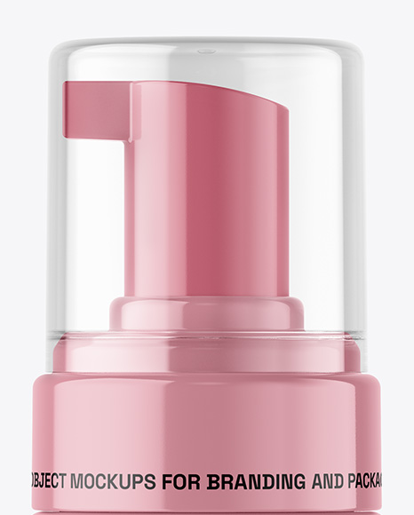 Glossy Foam Pump Bottle with Box Mockup
