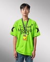 Young Man Wearing T-shirt with ID Card Mockup