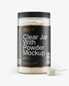 Clear Jar With Powder Mockup