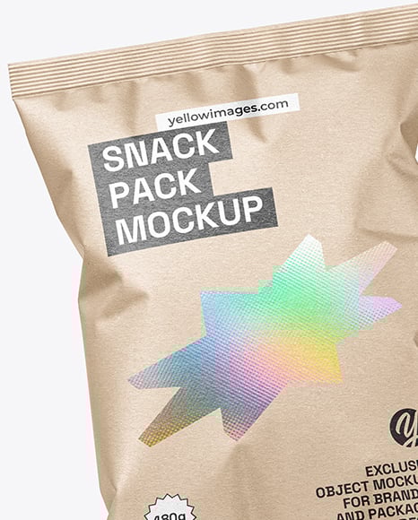 Kraft Paper Snack Bags Mockup