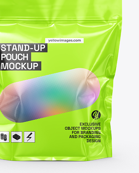 Glossy Stand-up Pouch Mockup