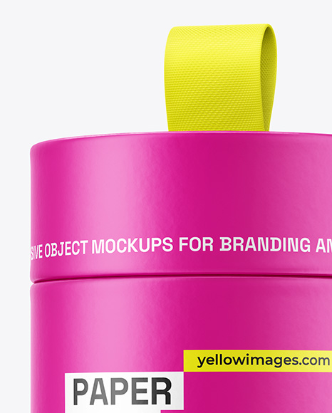 Matte Paper Tube with Pull Tab Mockup