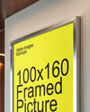 Poster with Metallic Frame in Modern Office Mockup