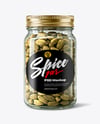 Glass Jar with Cardamom Pods Mockup