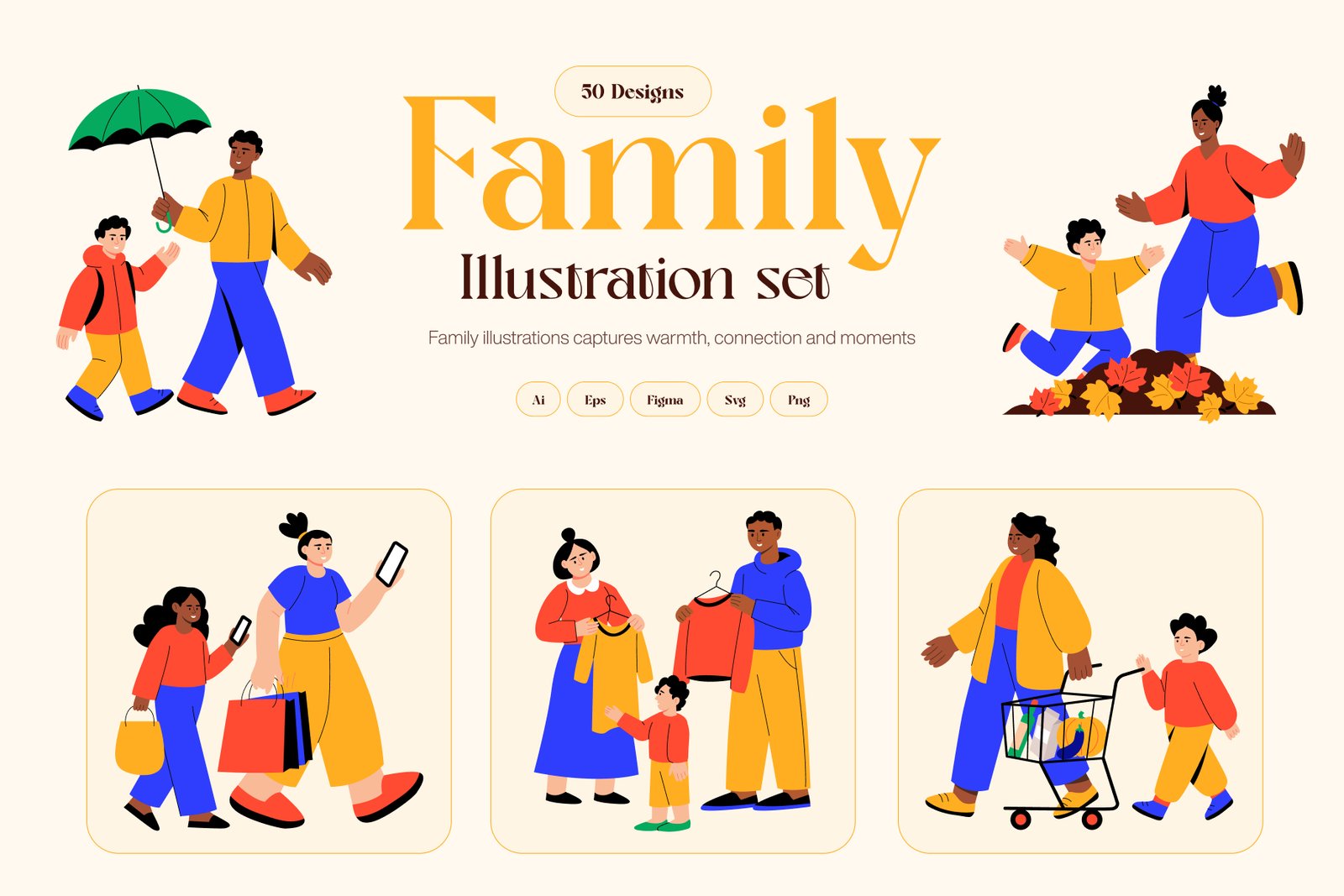 Family Illustration Art Set