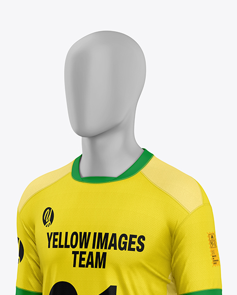Full Soccer Kit w/ Mannequin Mockup - Half Side View