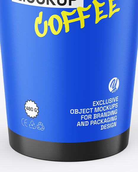 Paper Coffee Cup Mockup – Front View (High-Angle Shot)