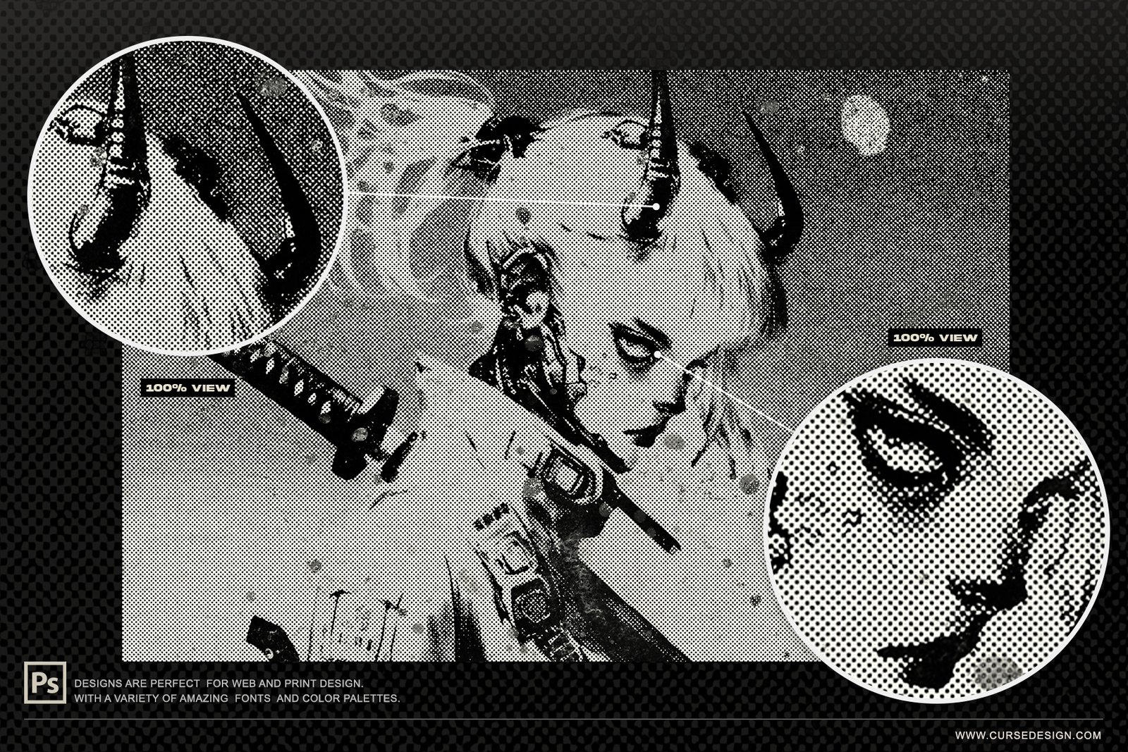 Halftone Grunge Photo Effect