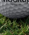 Golf Ball on Green Grass Mockup
