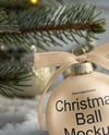 Matte Christmas Ball with Bow Mockup