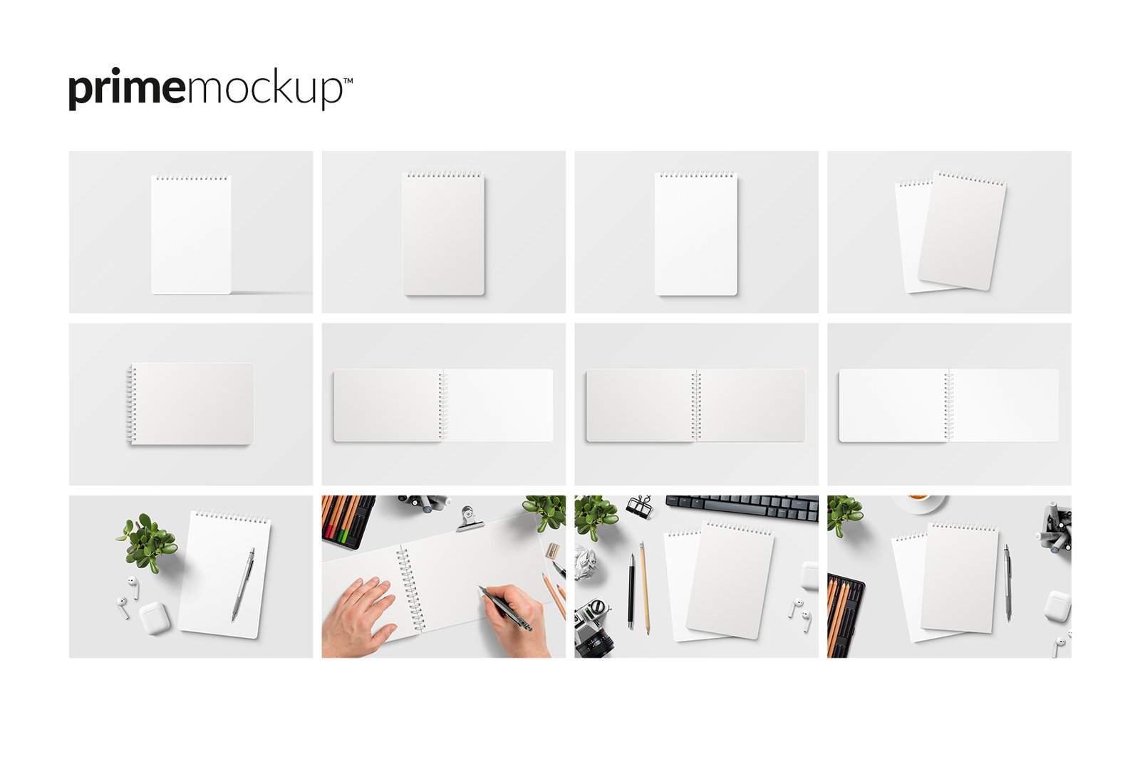 Spiral bound notebook mockup