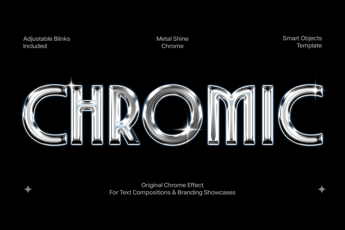 Metal Shine Chrome Text Effect