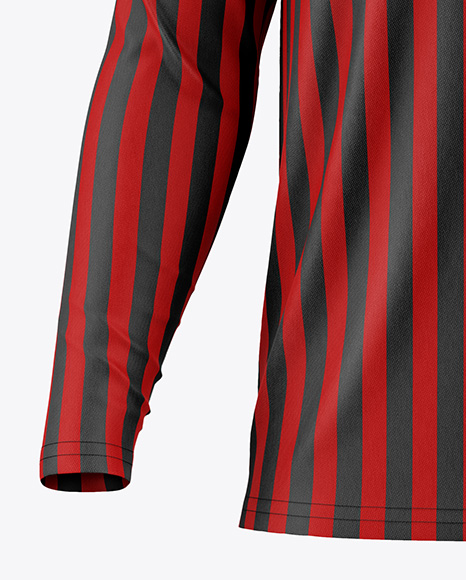 Men's Long Sleeve Polo Shirt Mockup - Front View
