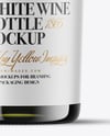 Green Glass White Wine Bottle Mockup