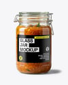 Clear Glass Jar with Tomato Chutney Mockup