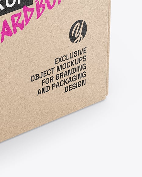 Kraft Paper Box with Plastic Handle Mockup