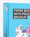 Box with Glossy Pouch Mockup