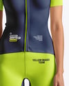 Young Woman Wearing Cycling Suit Mockup