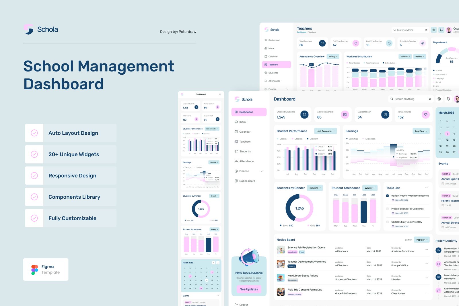Schola – School Management Dashboard Figma Template