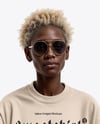Black Woman Wearing Oversize Sweatshirt and Sweatpants Mockup