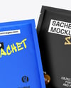 Two Square Sachets Mockup