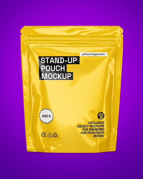 Glossy Stand-up Pouch Mockup