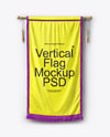 Vertical Flag With Metallic Pole Mockup