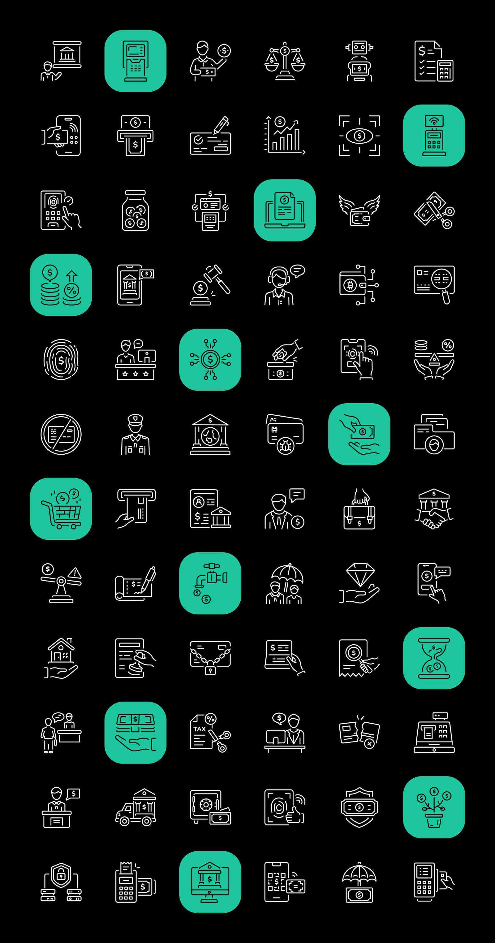 Banking Icon Art Set
