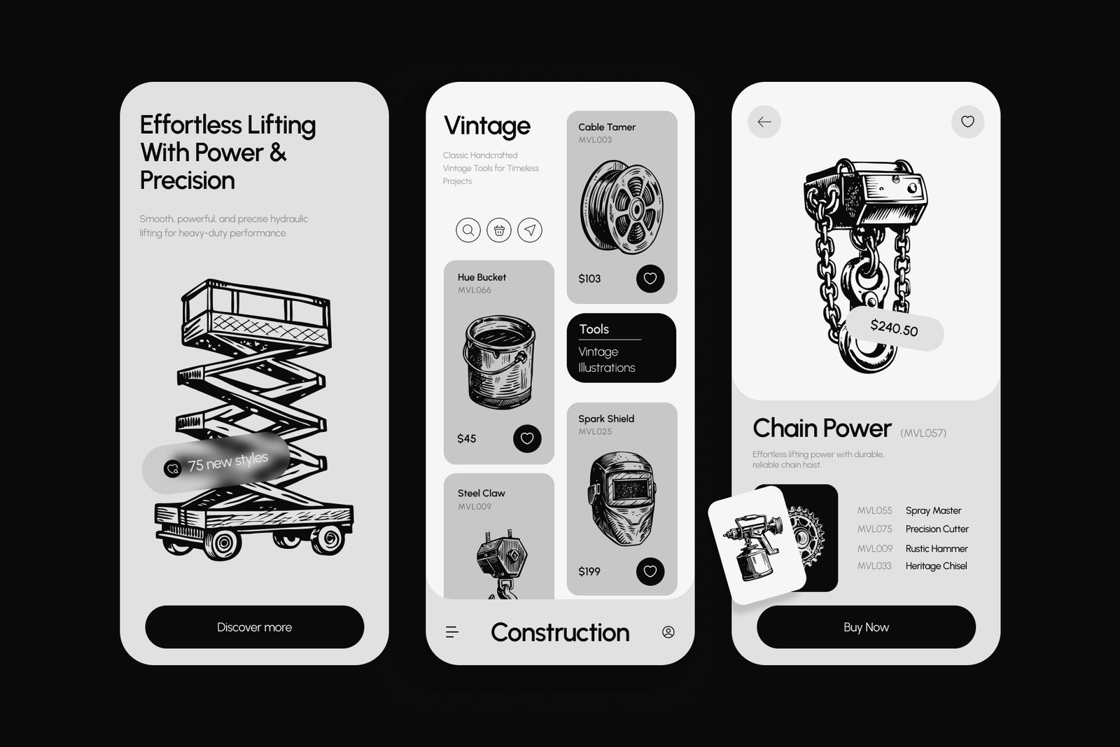 Vintage Construction Art Set