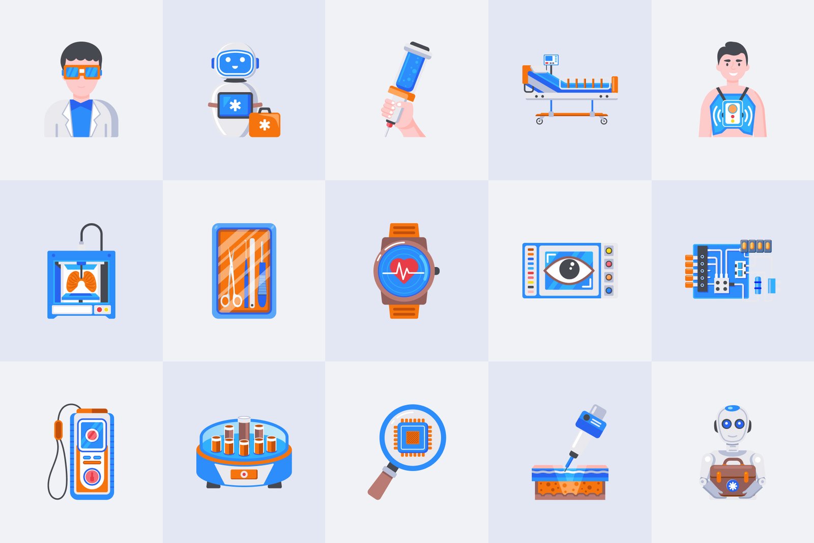 Medical Engineering Icon Set