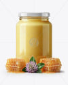 Glass Jar with Raw Clover Honey Mockup